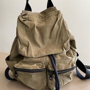 Urban Outfitters slouchy backpack military green university bag